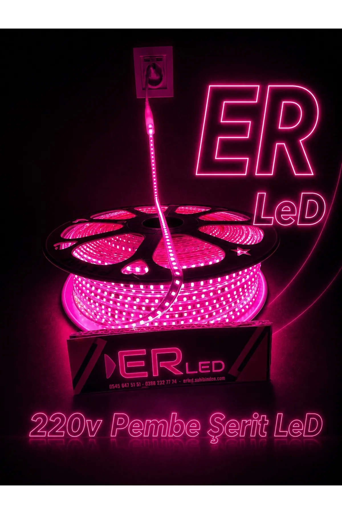 220 Volt Şerit Led Pembe