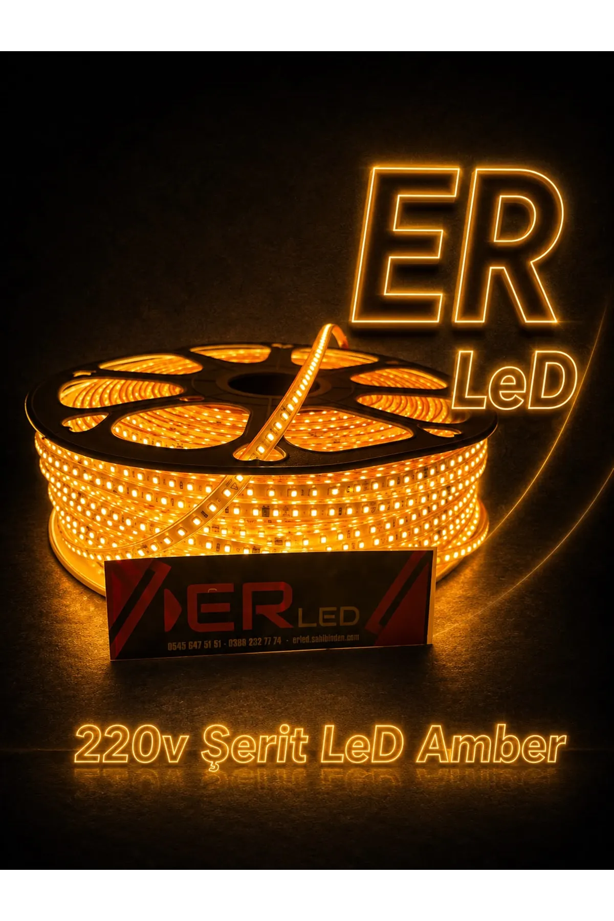 220 Volt Şerit Led Amber