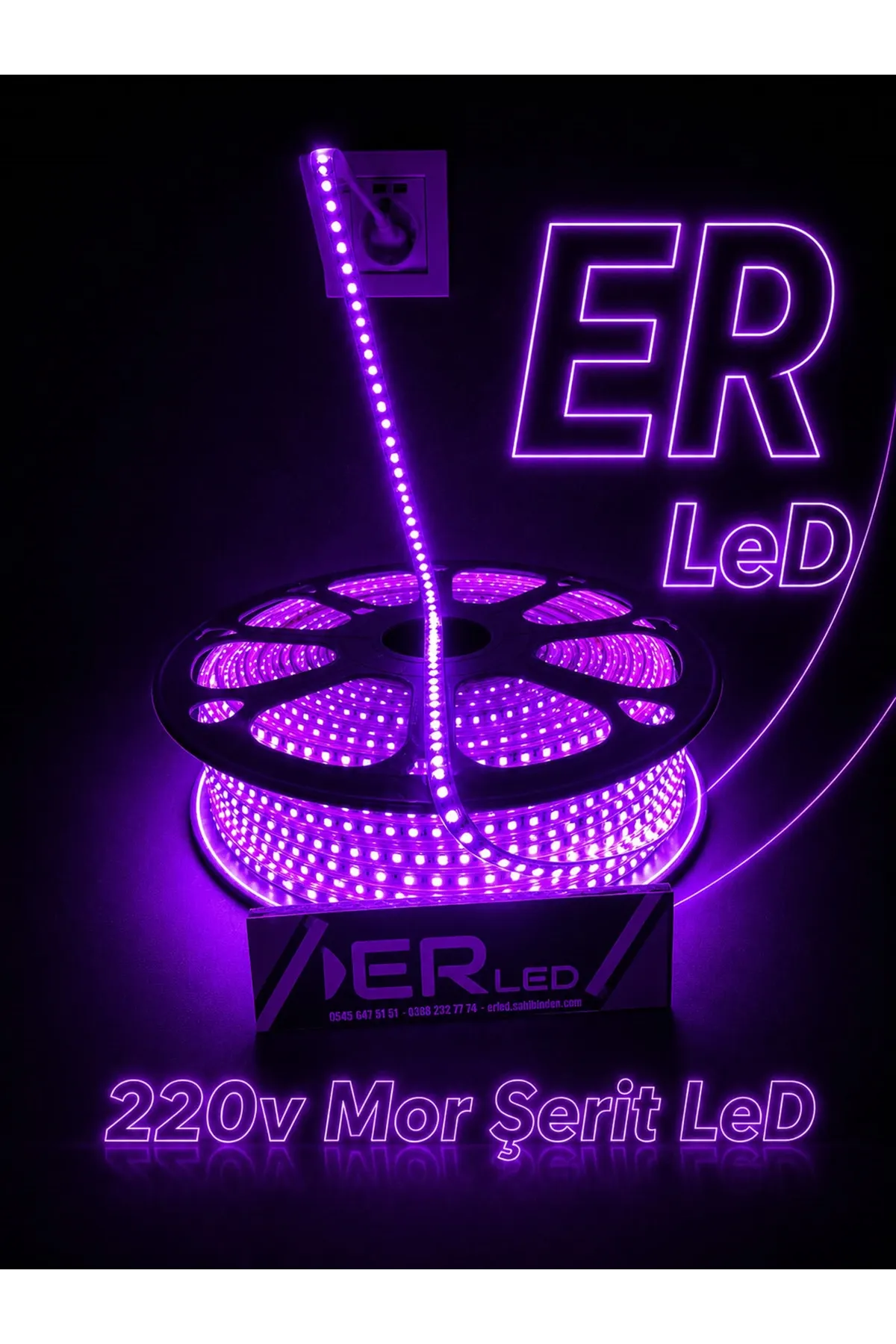220 Volt Şerit Led Mor
